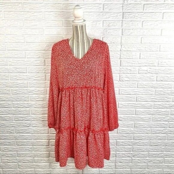 Missufe Red White Leopard Print Loose Fit Dress Size XXL - Picture 1 of 6